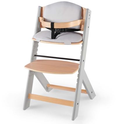 KINDERKRAFT - Chaise de repas pour bébé avec revêtement ENOCK grise