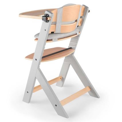 KINDERKRAFT - Chaise de repas pour bébé avec revêtement ENOCK grise