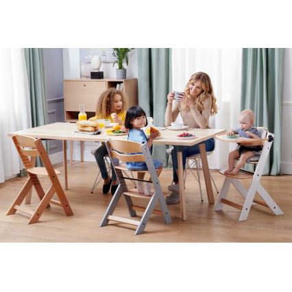 KINDERKRAFT - Chaise de repas pour bébé avec revêtement ENOCK grise