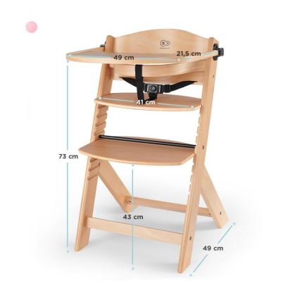 KINDERKRAFT - Chaise de repas pour bébé ENOCK blanc