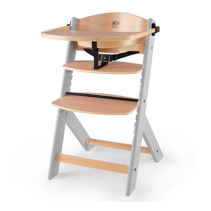 KINDERKRAFT - Chaise de repas pour bébé ENOCK grise