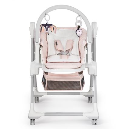 KINDERKRAFT - Chaise de repas pour enfants 2en1 LASTREE rose/blanc