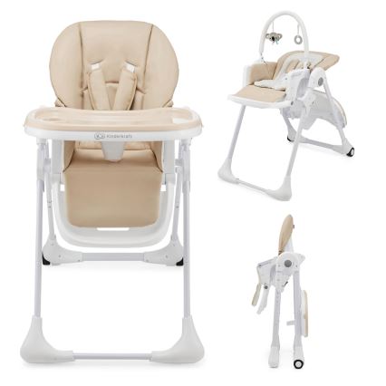 KINDERKRAFT - Chaise haute 2 en 1 pour enfant TUMMIE beige