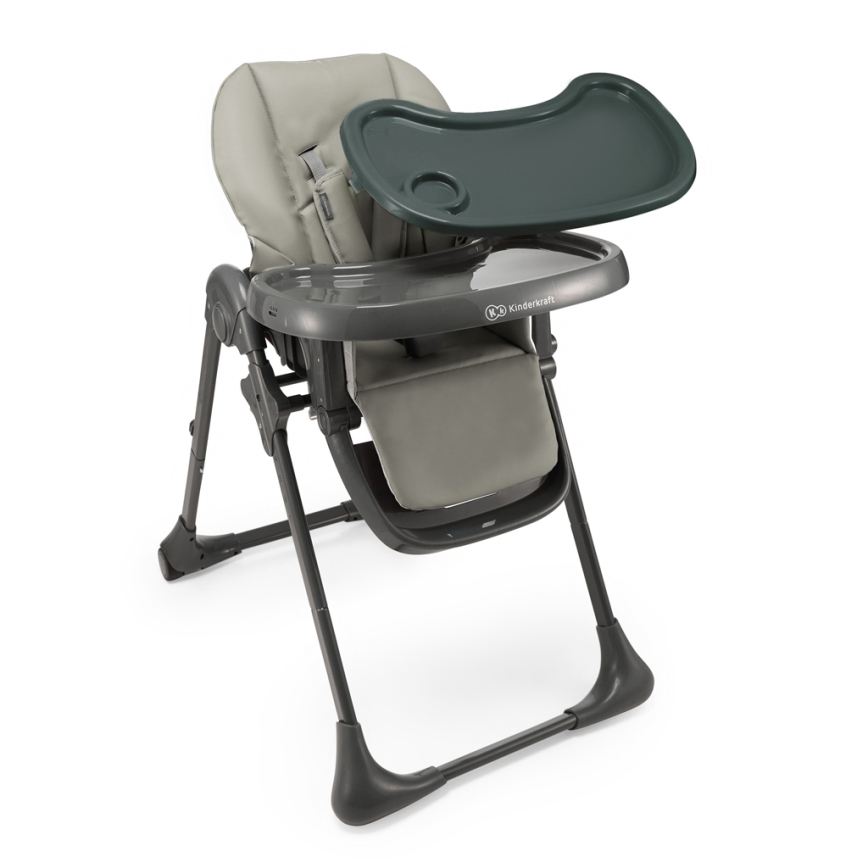 KINDERKRAFT - Chaise haute 2 en 1 pour enfant TUMMIE, grise
