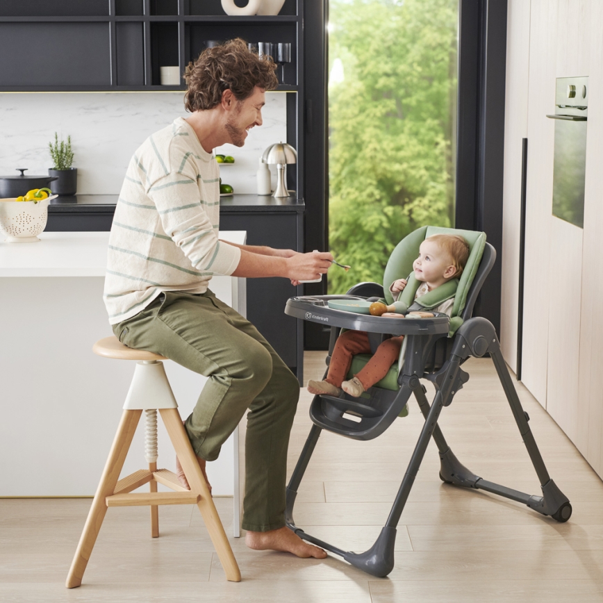 KINDERKRAFT - Chaise haute 2 en 1 TUMMIE verte