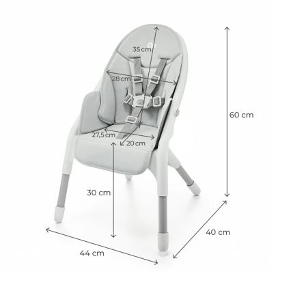 KINDERKRAFT - Chaise haute enfant 2en1 DINNLY gris