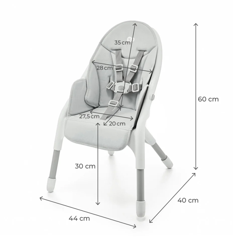 KINDERKRAFT - Chaise haute enfant 2en1 DINNLY gris