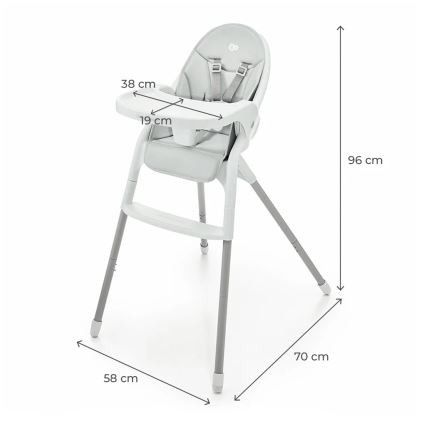 KINDERKRAFT - Chaise haute enfant 2en1 DINNLY gris