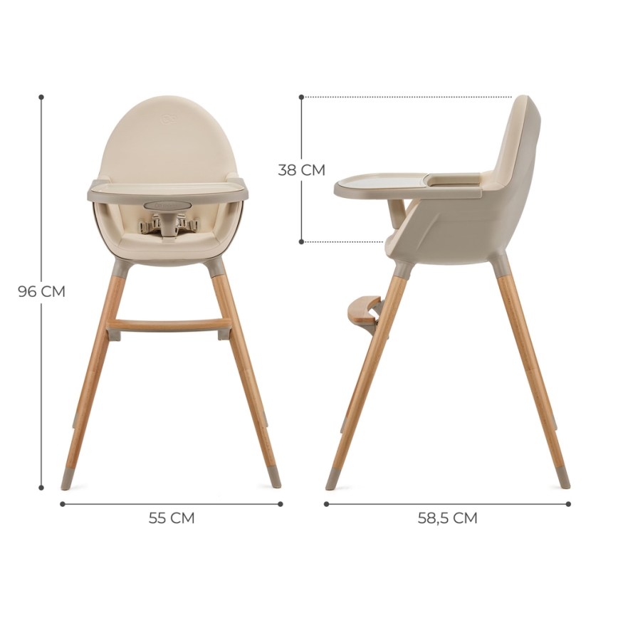 KINDERKRAFT - Chaise haute enfant 2v1 FINI2 hêtre/beige