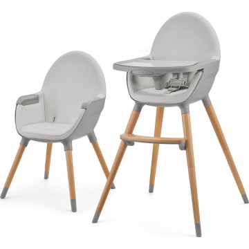 KINDERKRAFT - Chaise haute enfant 2v1 FINI2 hêtre/gris