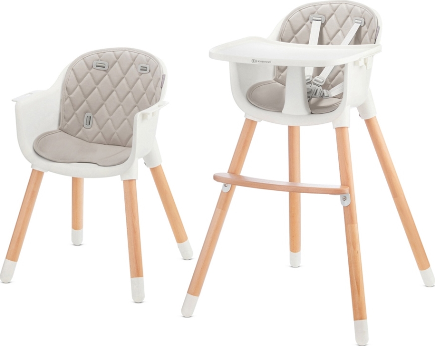 KINDERKRAFT - Chaise haute enfant 2v1 SIENNA hêtre/gris