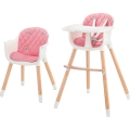 KINDERKRAFT - Chaise haute enfant 2v1 SIENNA hêtre/rose