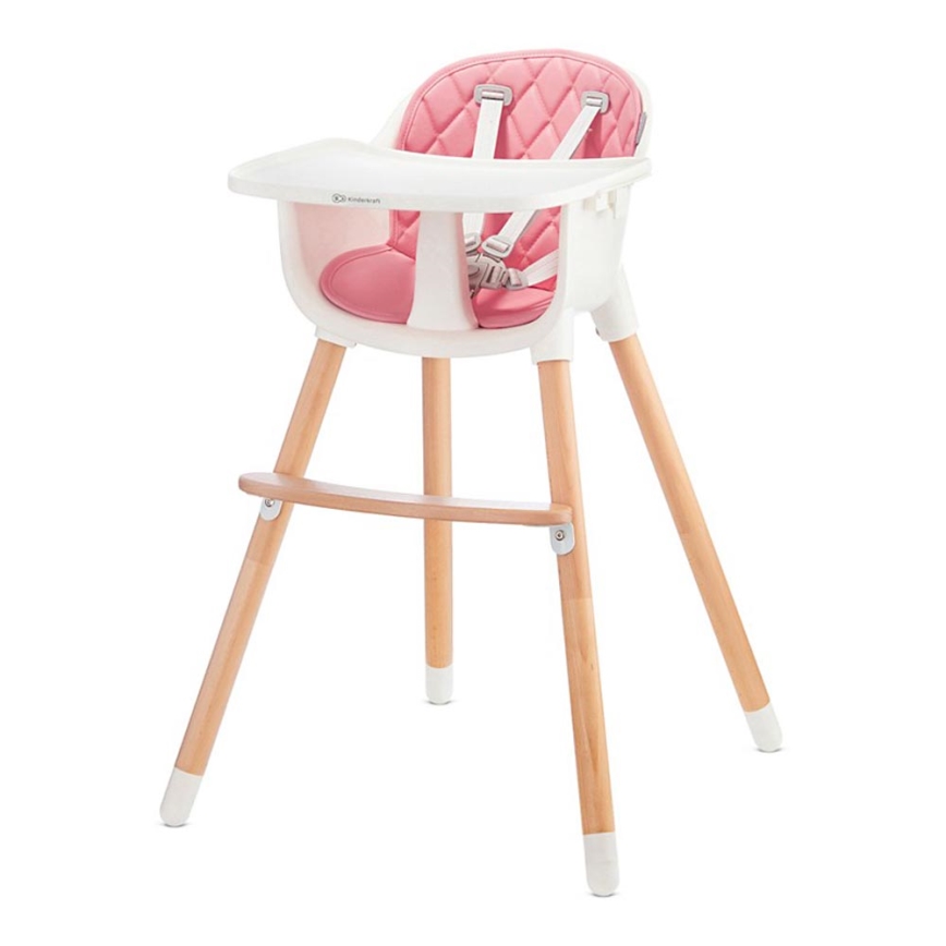 KINDERKRAFT - Chaise haute enfant 2v1 SIENNA hêtre/rose