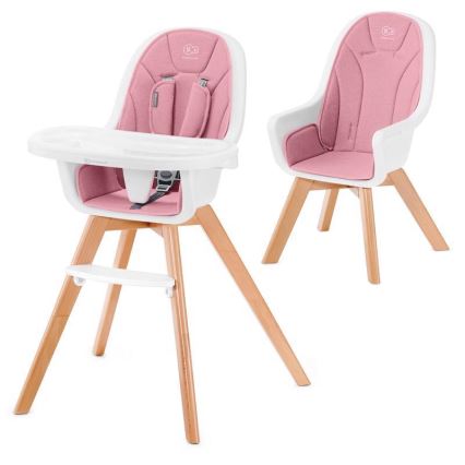 KINDERKRAFT - Chaise repas bébé 2en1 TIXI rose