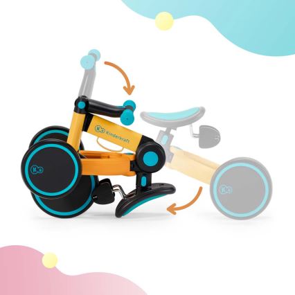 KINDERKRAFT - Draisienne pour enfant 3en1 4TRIKE jaune/turquoise