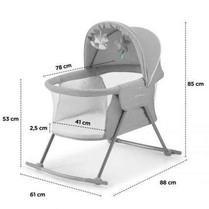 KINDERKRAFT - Lit bébé 3en1 LOVI gris