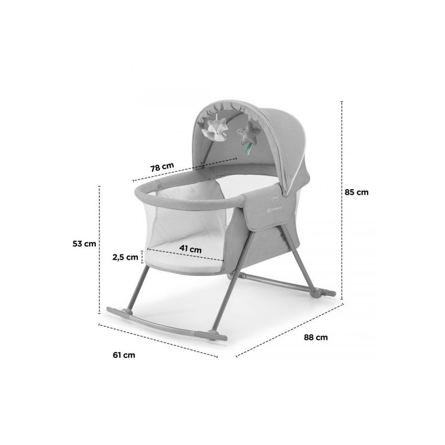 KINDERKRAFT - Lit bébé 3en1 LOVI gris
