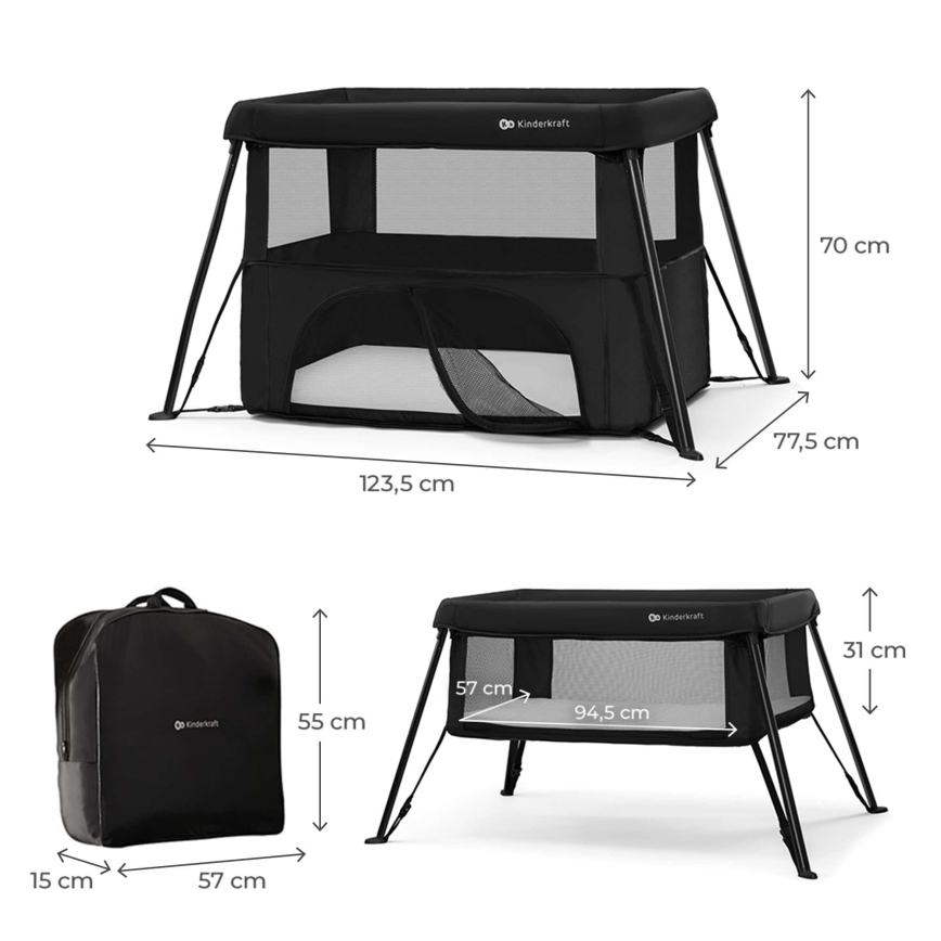 KINDERKRAFT - Lit de voyage 3-en-1 CAMI noir