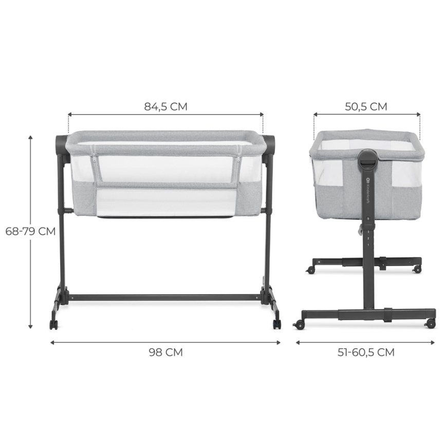 KINDERKRAFT - Lit pour bébé NESTE UP2 gris clair