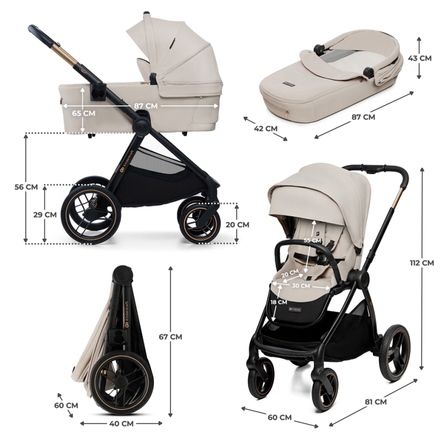 KINDERKRAFT - Poussette combinée 2en1 NEA 2 beige