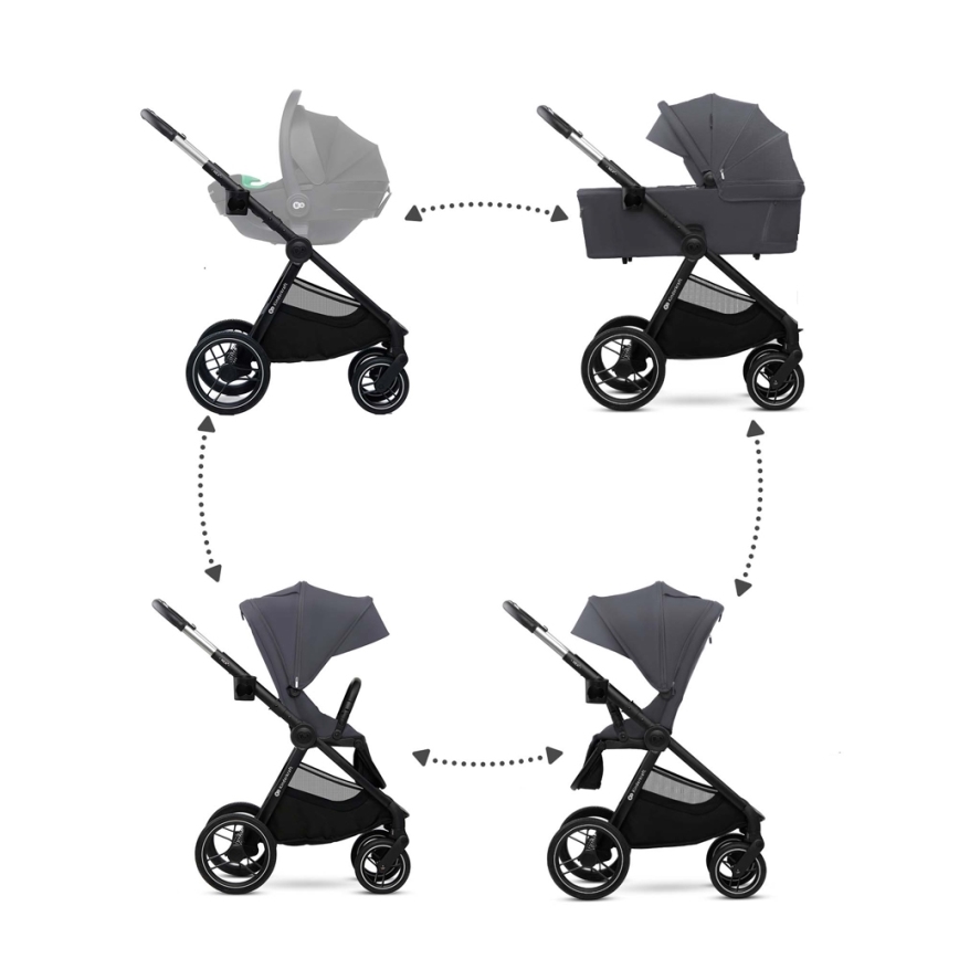 KINDERKRAFT - Poussette combinée 2en1 NEA 2 Gris foncé