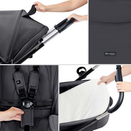 KINDERKRAFT - Poussette combinée 2en1 NEA 2 Gris foncé