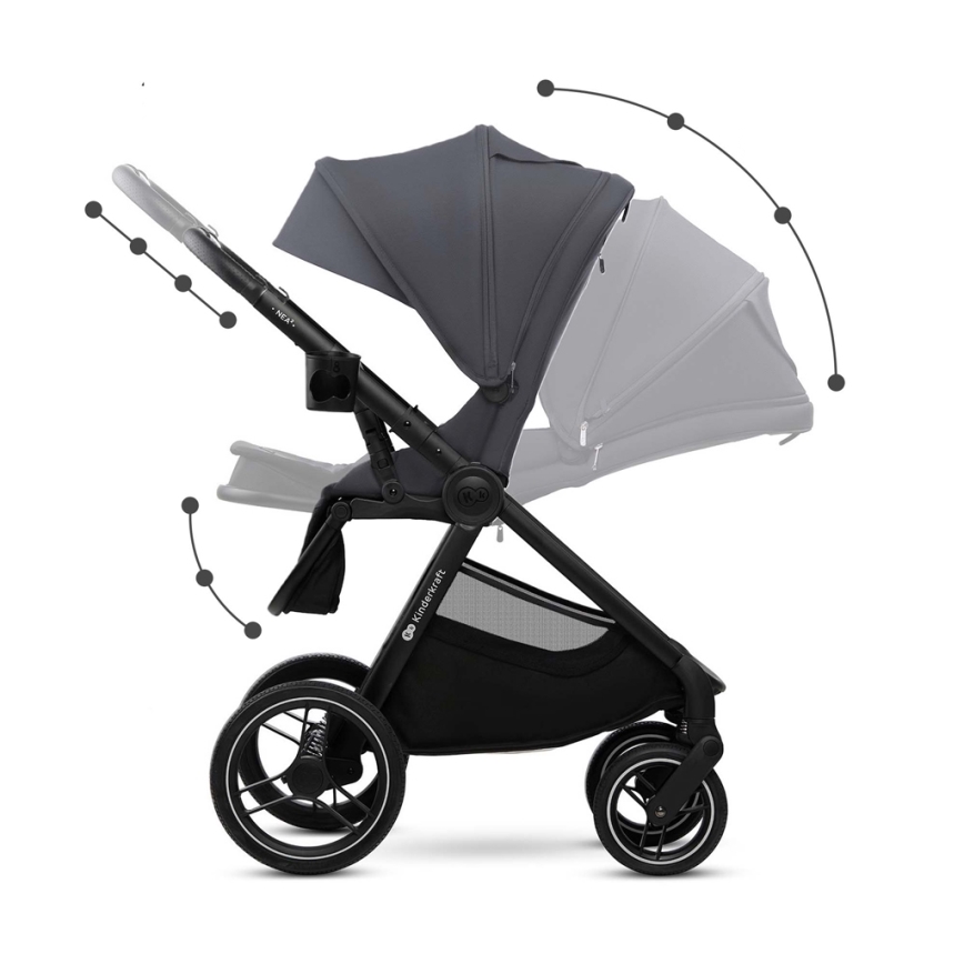KINDERKRAFT - Poussette combinée 2en1 NEA 2 Gris foncé