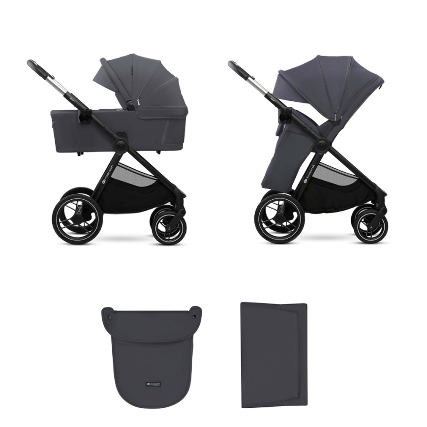 KINDERKRAFT - Poussette combinée 2en1 NEA 2 Gris foncé