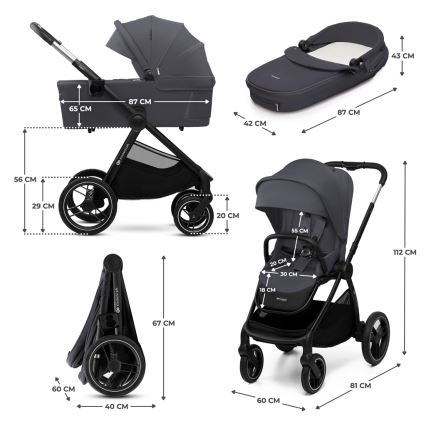 KINDERKRAFT - Poussette combinée 2en1 NEA 2 Gris foncé
