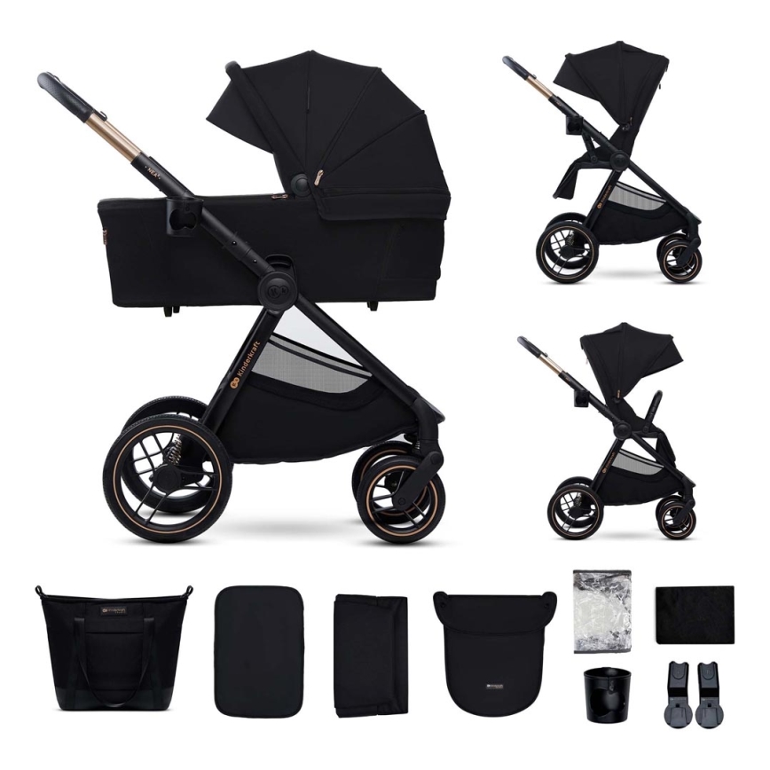 KINDERKRAFT - Poussette combinée 2en1 NEA 2 Midnight noir