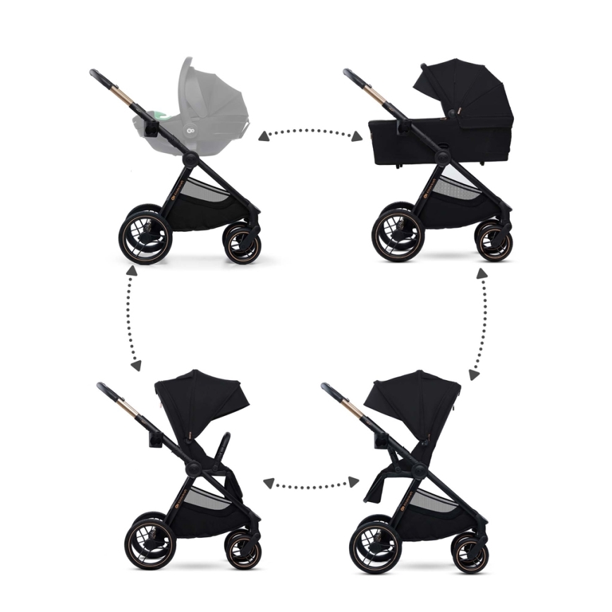 KINDERKRAFT - Poussette combinée 2en1 NEA 2 Midnight noir