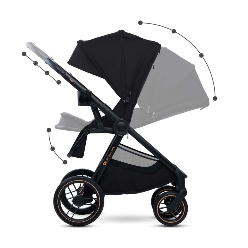 KINDERKRAFT - Poussette combinée 2en1 NEA 2 Midnight noir