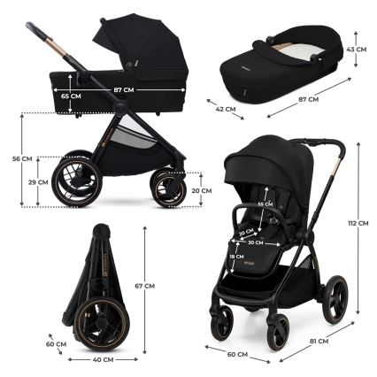 KINDERKRAFT - Poussette combinée 2en1 NEA 2 Midnight noir