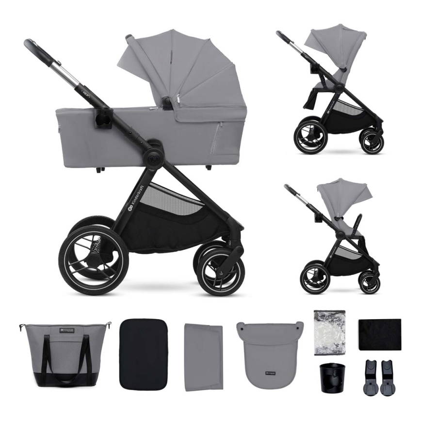 KINDERKRAFT - Poussette combinée 2en1 NEA 2 Platinum gris