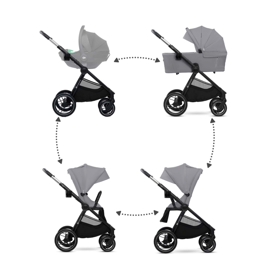 KINDERKRAFT - Poussette combinée 2en1 NEA 2 Platinum gris