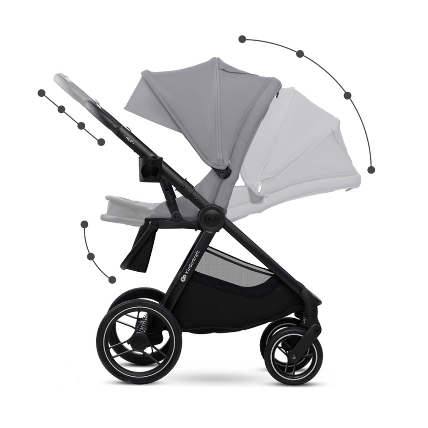 KINDERKRAFT - Poussette combinée 2en1 NEA 2 Platinum gris