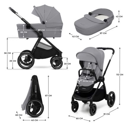 KINDERKRAFT - Poussette combinée 2en1 NEA 2 Platinum gris