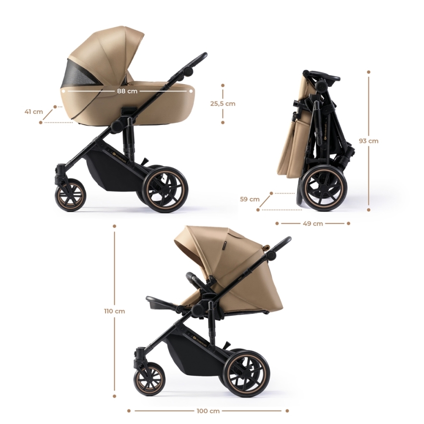 KINDERKRAFT - Poussette combinée 2en1 PRIME 2 beige