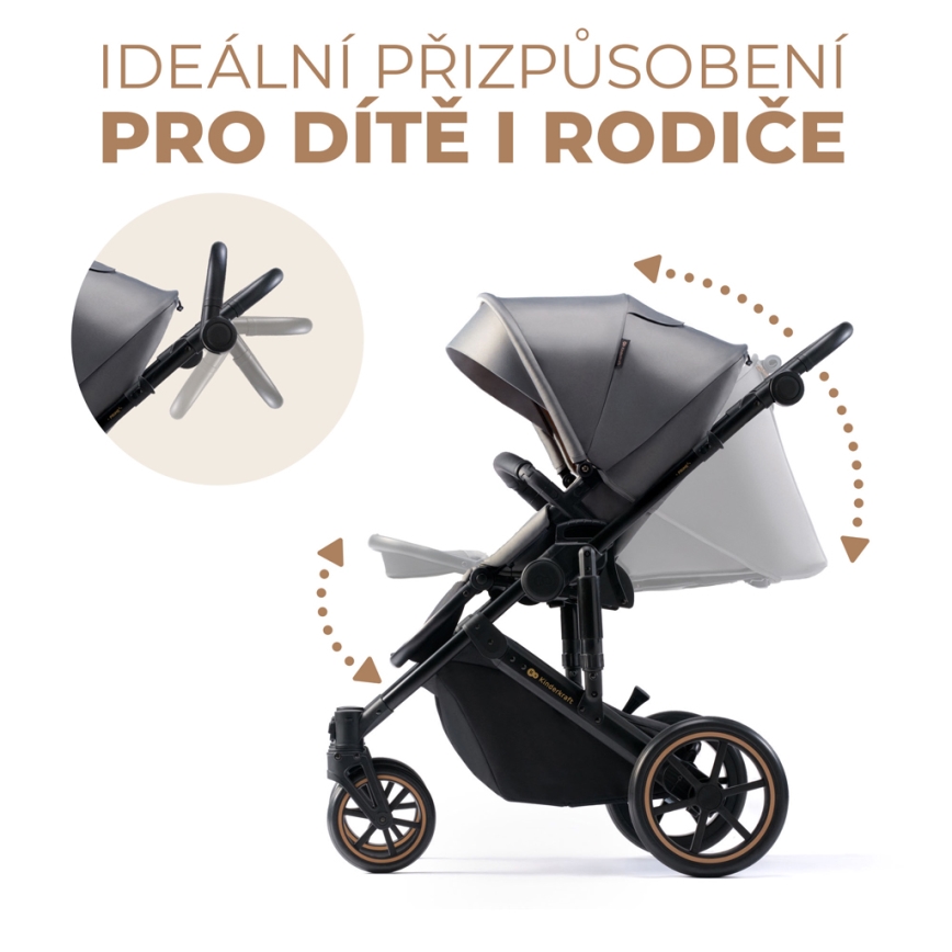 KINDERKRAFT - Poussette combinée 2en1 PRIME 2 gris