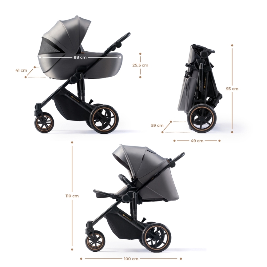 KINDERKRAFT - Poussette combinée 2en1 PRIME 2 gris
