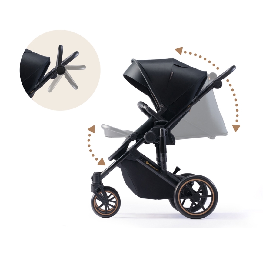KINDERKRAFT - Poussette combinée 2en1 PRIME 2 noir