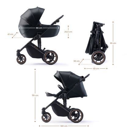 KINDERKRAFT - Poussette combinée 2en1 PRIME 2 noir
