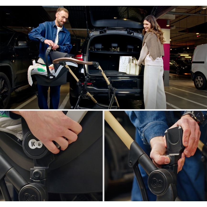 KINDERKRAFT - Poussette combinée 3 en 1 MOOV 2 XL Air Noir