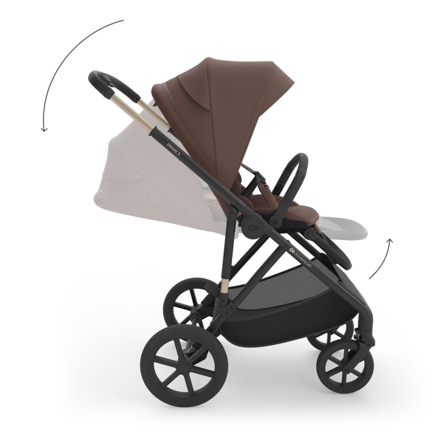 KINDERKRAFT - Poussette combinée 3-en-1 PRIME 3 Velvet Mocca