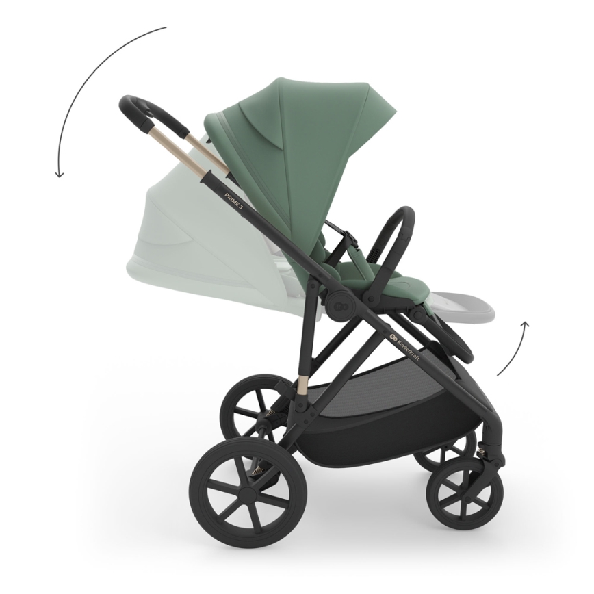 KINDERKRAFT - Poussette combinée 3-en-1 PRIME 3 Vert foncé