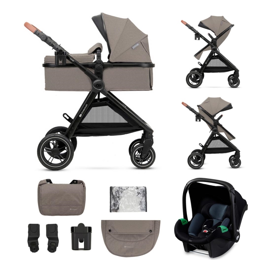 KINDERKRAFT - Poussette combinée 3en1 ESME Sand beige + siège auto MINK PRO