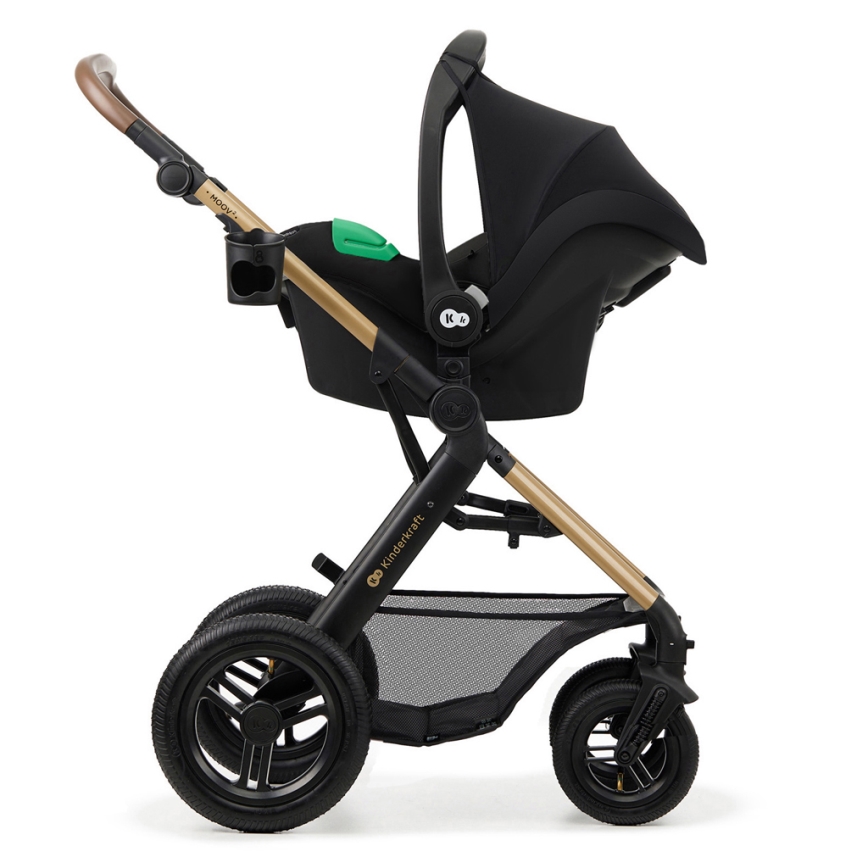 KINDERKRAFT - Poussette combinée 3en1 MOOV 2 AIR Pure noir + siège auto MINK PRO
