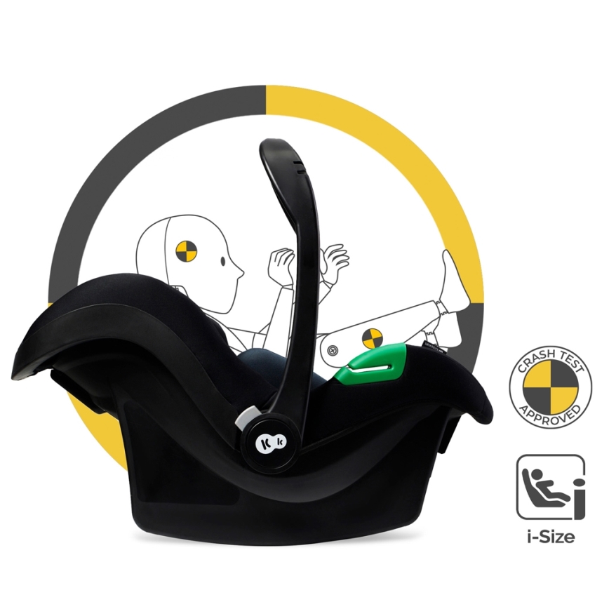 KINDERKRAFT - Poussette combinée 3en1 MOOV 2 AIR Pure noir + siège auto MINK PRO