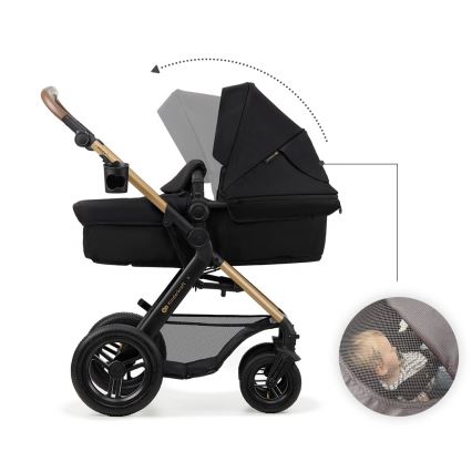 KINDERKRAFT - Poussette combinée 3en1 MOOV 2 AIR Pure noir + siège auto MINK PRO