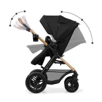 KINDERKRAFT - Poussette combinée 3en1 MOOV 2 AIR Pure noir + siège auto MINK PRO